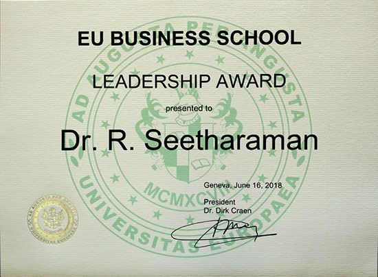 EU Business School Leadership Award – 2018