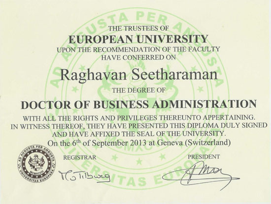 Doctorate in Global Governance - European University