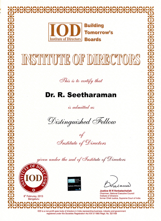 Leadership and Fellow Award by Institute of Directors