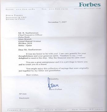 Forbes's Letter
